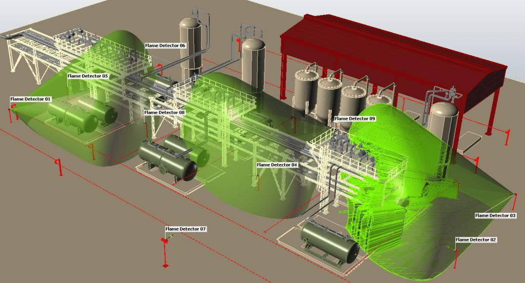Detect3D Fire and Gas Mapping Flame Detector Placement Software for