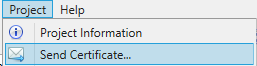 Send Certificate Menu